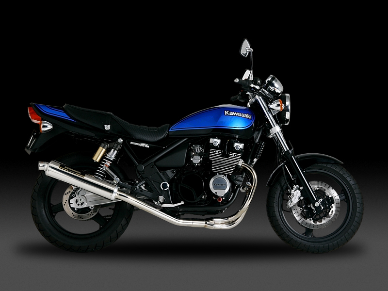 ヨシムラ ZEPHYR400/χ 機械曲Duplexサイクロン STB チタンブルーカバー