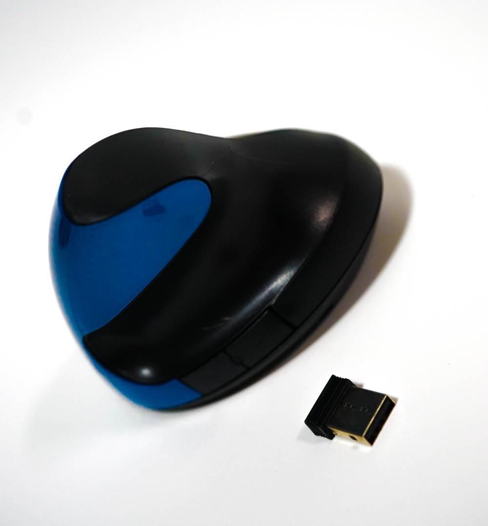 マウス 縦型　垂直型 USB 無線 ワイヤレス　縦持ち 青　ブルー