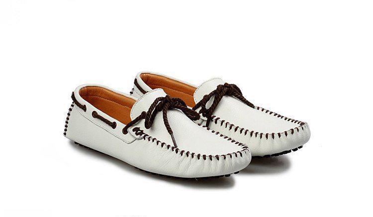 *NEW* men's TL21064-24.0cm/38 business shoes white (3 color ) classical stylish retro UK manner Loafer deck shoes 