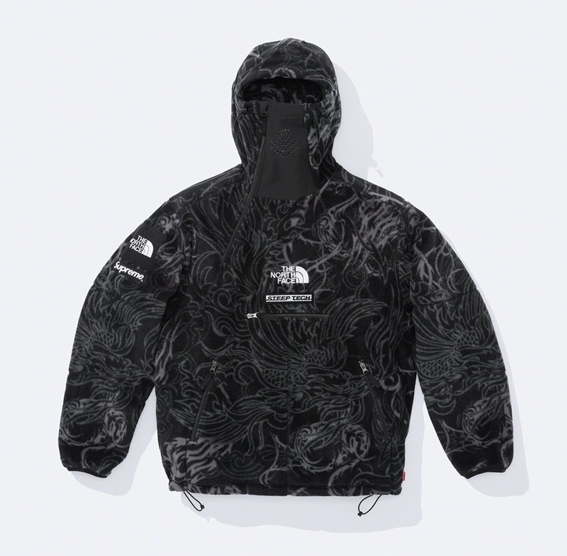 Supreme / The North Face Steep Tech Fleece Pullover "Black Dragon" Lサイズ スティープ テック フリース パーカー