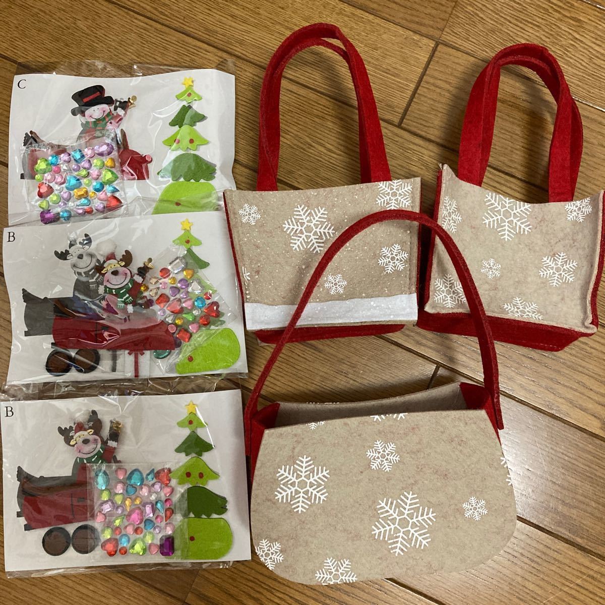 クリスマス フェルトバッグ キット 3セット