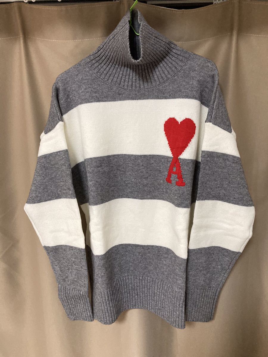 Mサイズ AMI PARIS AMI DE COEUR ストライプ セーター smcint.com