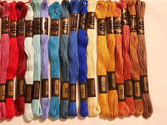 春色3カラー✧ ◇新品▽【c105】COSMO 刺繍糸 25番 8m 日本製 綿100