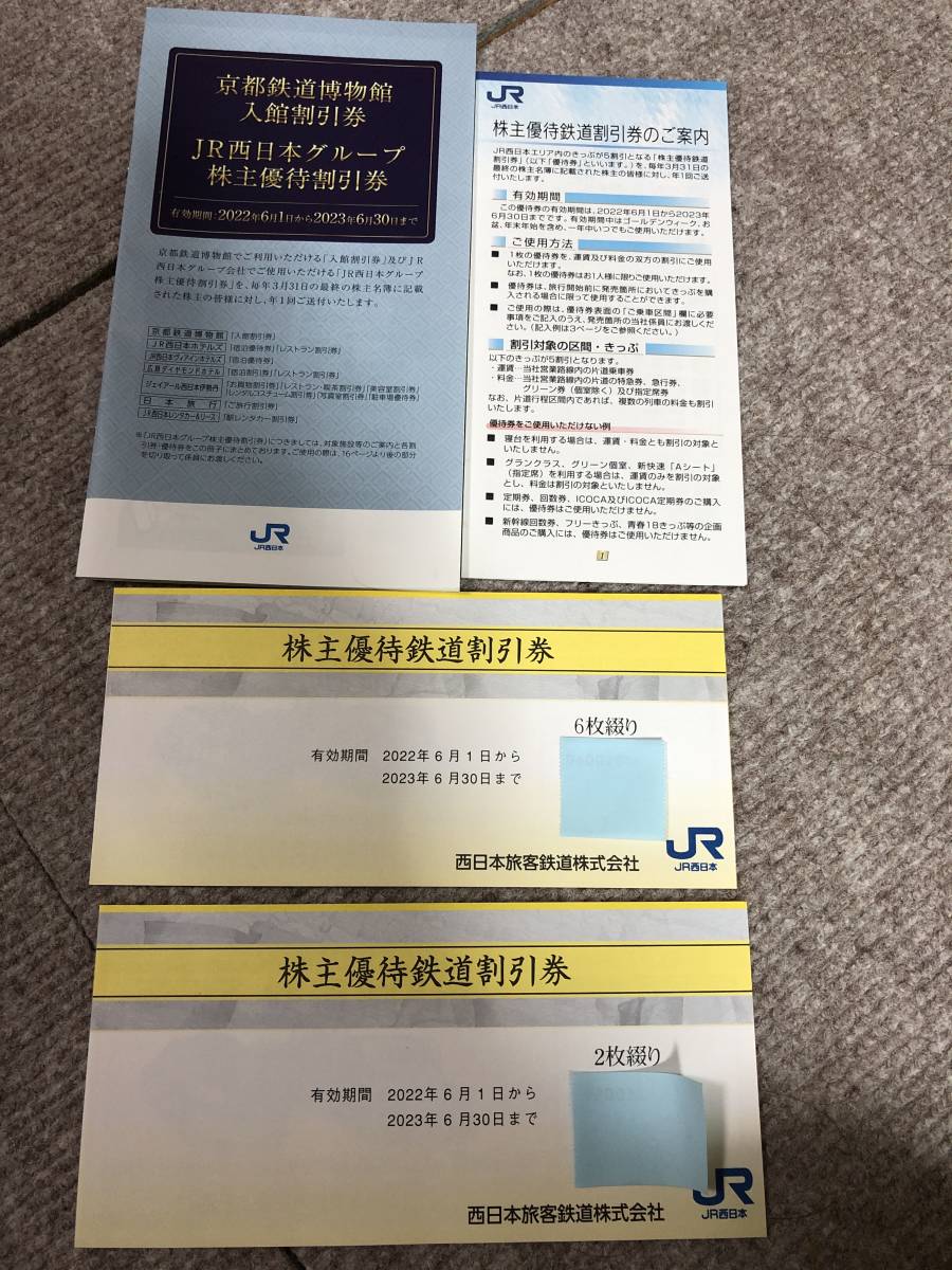 JR西日本 株主優待鉄道割引券 西日本旅客鉄道株式会社 8枚 有効期限