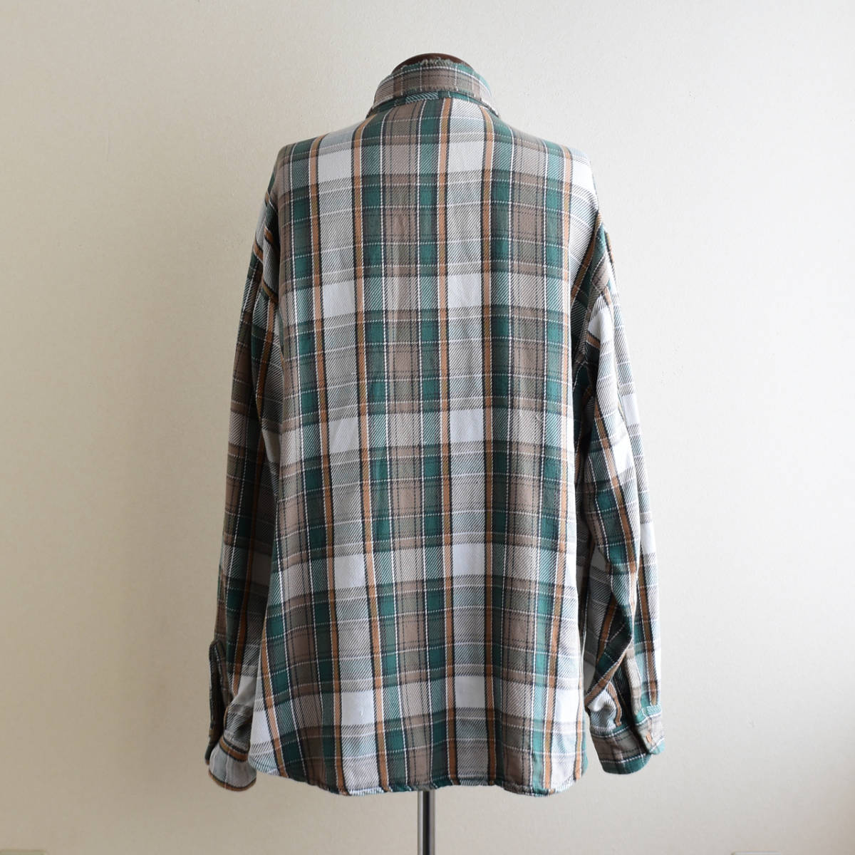 70s BIGMAC ヘビーネルシャツ MADE IN USA 表記XL-TALL 緑系 70s BIGMAC ヘビーネルシャツ MADE IN USA 表記XL-TALL 緑系