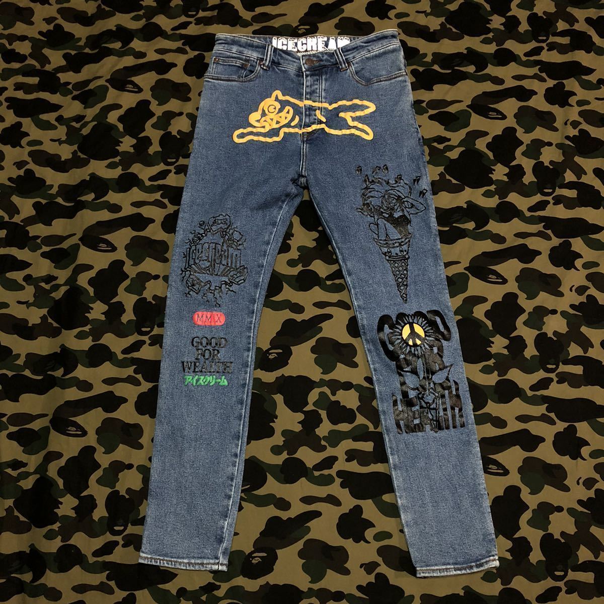 bbc icecream ウォッシュドデニムパンツ