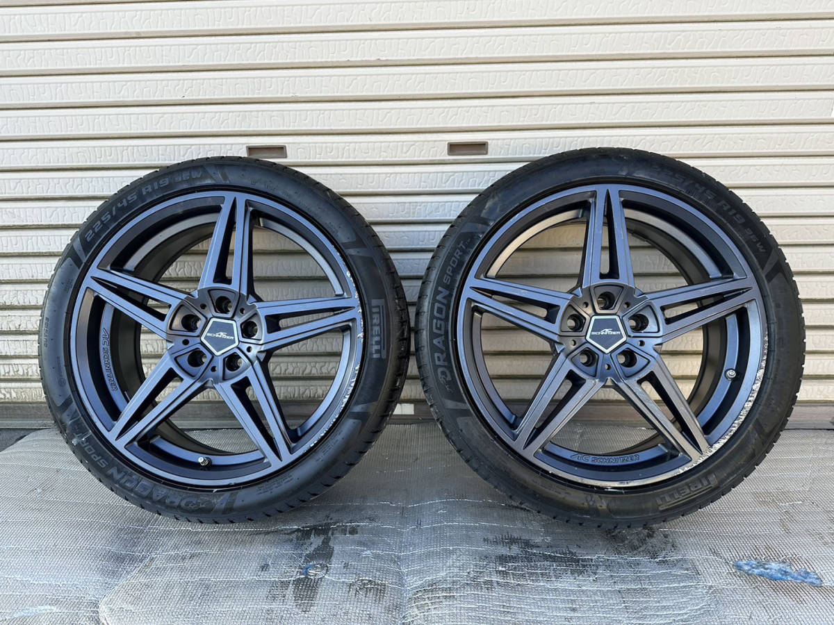 特別セーフ ★☆★Schnizer R19-7.5JJ BMW X-1 F48 用 2本セット PIRELLIタイヤ付き【中古品】 ラジアルタイヤ