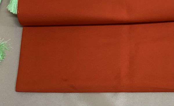  for lady 9 size Nagoya obi . futoshi hand drum pattern silk red orange color . hand ... .. pattern undecorated fabric / attaching lowering / fine pattern / pongee remake also storage goods 