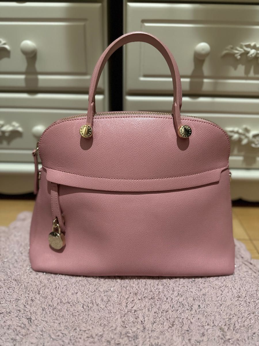 フルラ パイパーM PIPER 2way 美品 ピンク FURLA-