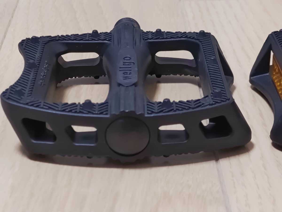 新品 wellgo フラットペダル ウェルゴ 黒 樹脂製 左右セット1ペア プラペダル コンケーブ