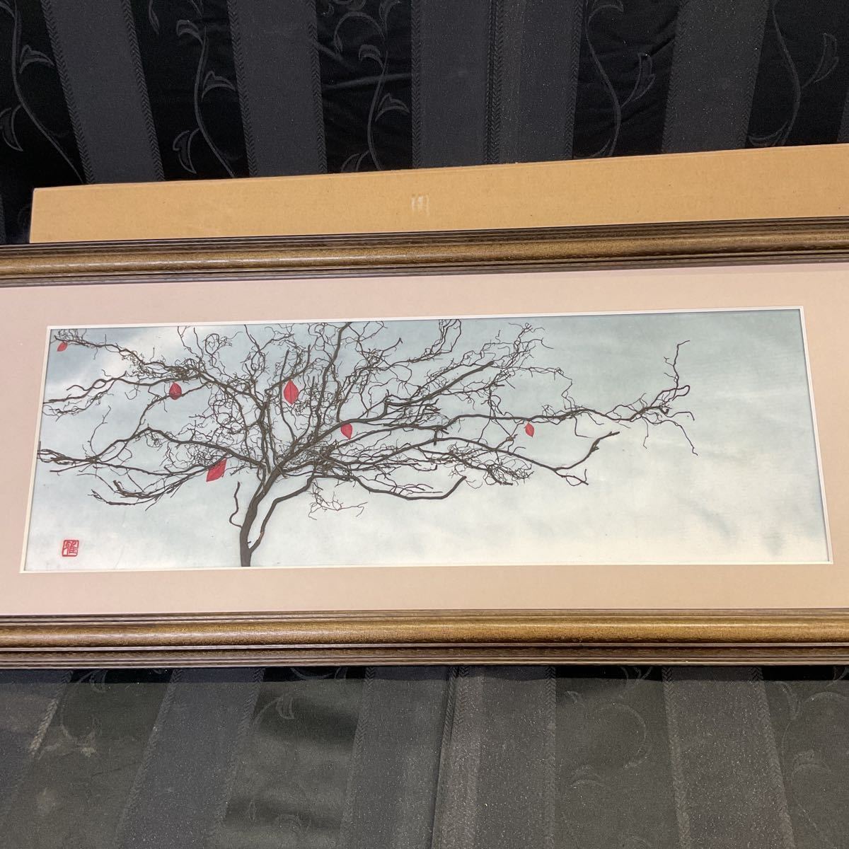 [ pressed flower . amount ④] winter tree landscape painting .. tree author unknown art frame picture frame miscellaneous goods [B9-1]1102