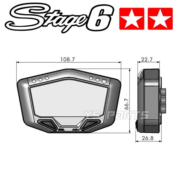 【正規品】Stage6デジタルメーター白 Dトラッカー125/DトラッカーX/KLX250/KDX250/KSR50/KSR80/KSR110/Z125プロ/ZXR400/GPZ900R等に_画像10