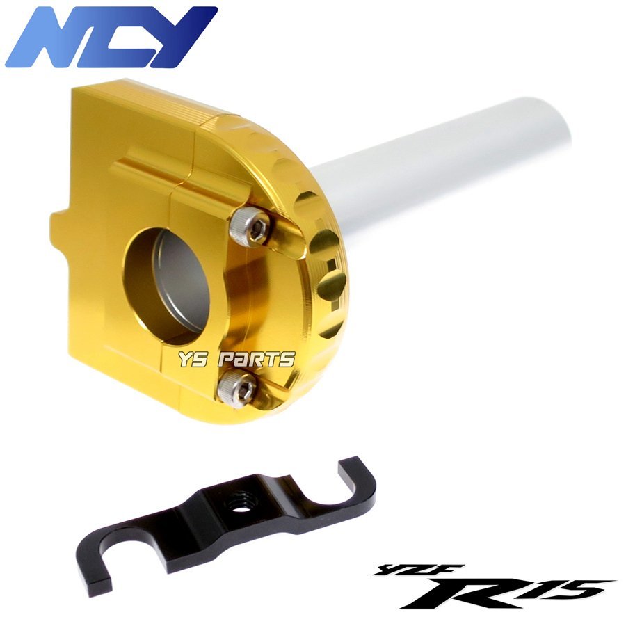 【特注品】NCY薄型ハイスロ金 YZFR15/YZF-R15 V3 ABS YZFR3/YZF-R3 ABS[純正アクセルワイヤー対応/タイコ穴位置4箇所変更可能]_画像1