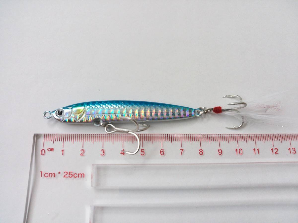 ジグミノー　メタルジグ　安定姿勢　42g　8cm　6色　セット　フェザー付き　シーバス　青物　根魚　ロックフィッシュ　フラットフィッシュ_画像10