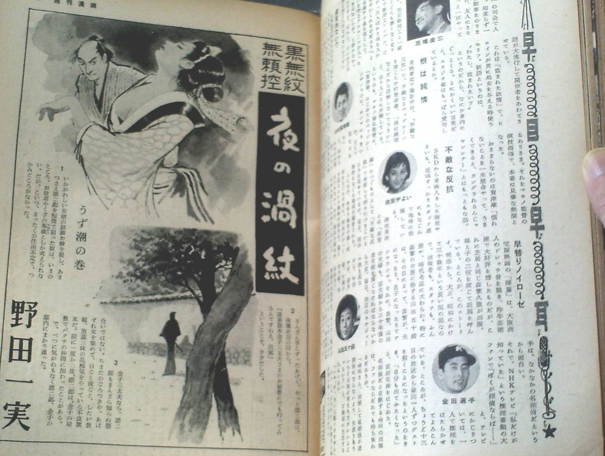 【週刊漫画ＴＩＭＥＳ（昭和３３年５月７日号）】小川哲男・松下井知夫・やなせたかし・高木彬光・今日出海等_画像3