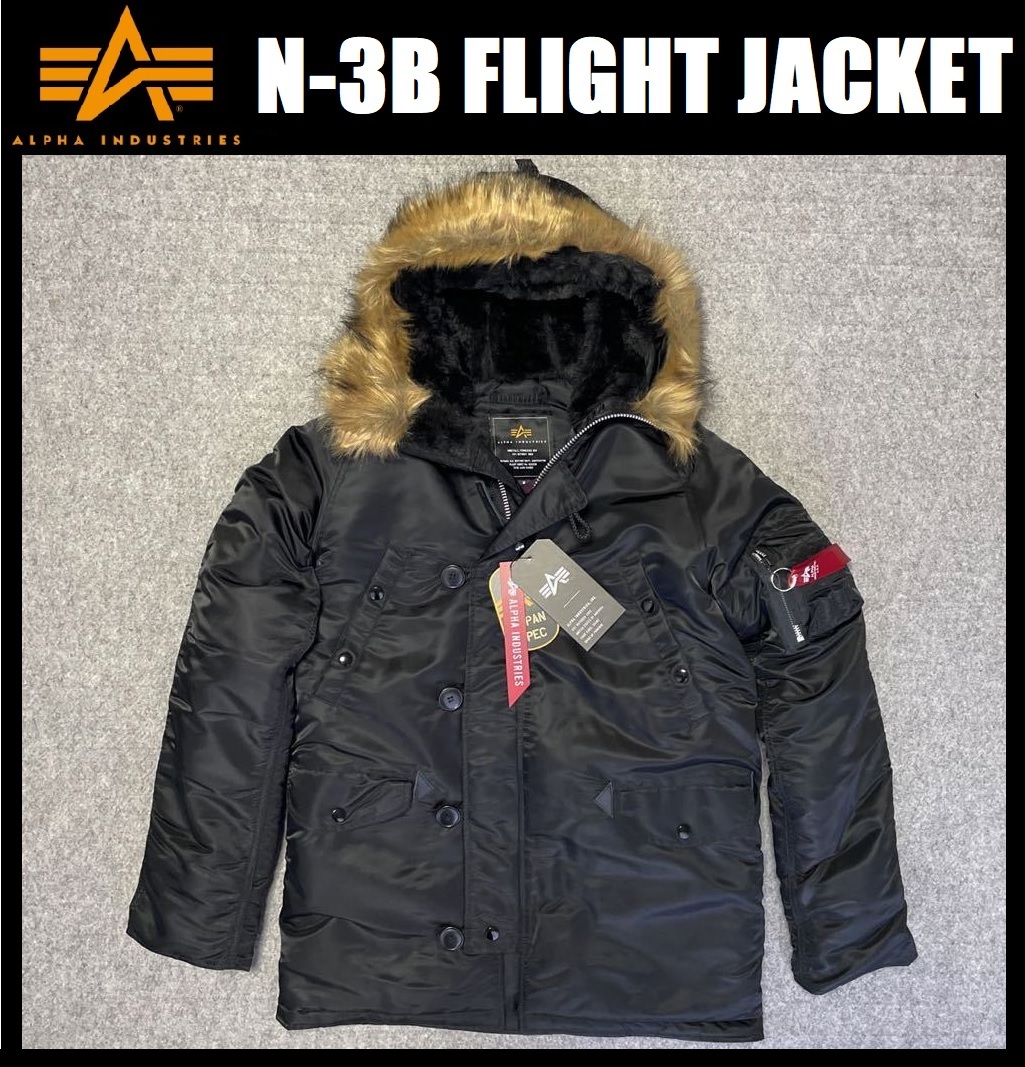 美品 ALPHA INDUSTRIES N-3B リアルファー black-