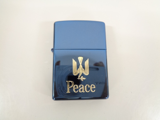 新品 未使用品 希少 1999年製 ZIPPO ジッポ Peace ピース ブルー