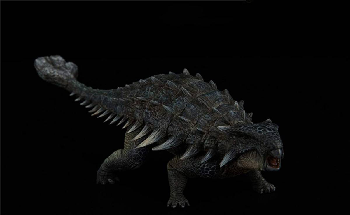 Nanmu 本心楠改 1/35 サイズ アンキロサウルス Mace 動物 装甲 恐竜 フィギュア PVC プラモデル 大人のおもちゃ 模型 24cm級 ブルー