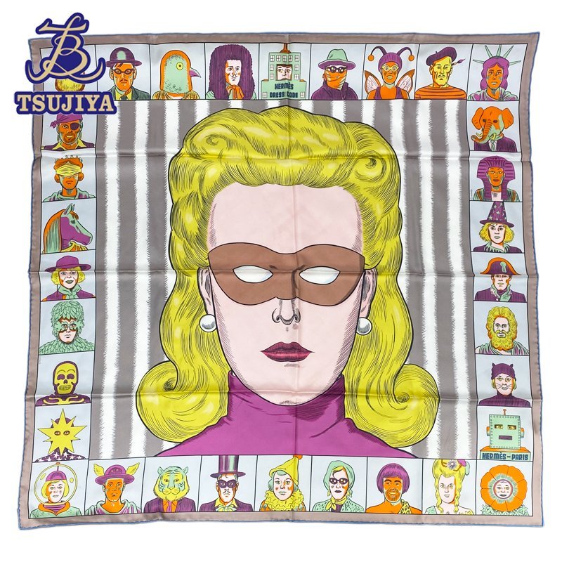 輝い HERMES エルメス スカーフ カレダブルフェイス90 エルメスの