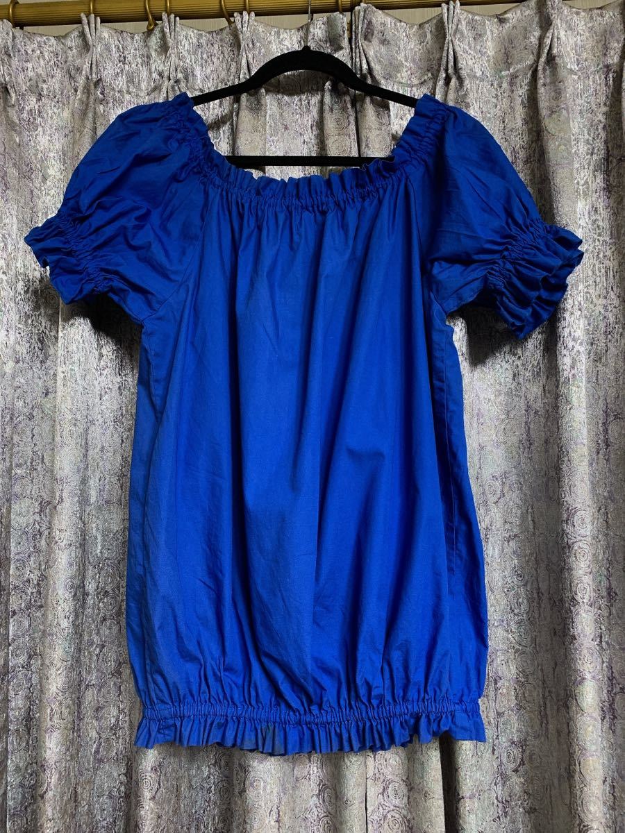  хула блуза kahikokahiko туника рубашка юбка пау 2way синий Hawaii Гаваи Aloha рубашка Hawaiian aro - Таити Anne 