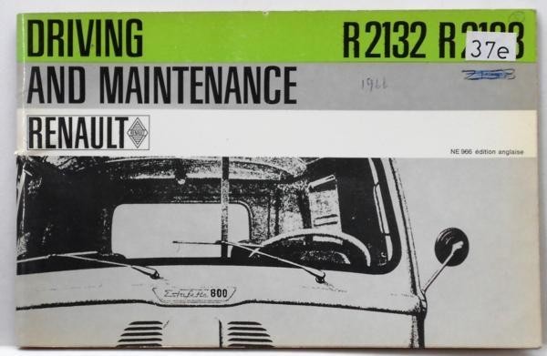 RENAULT R2132/R2133 1966 OWNERS MANUAL_画像1