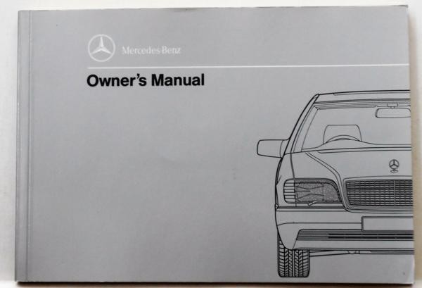 Mercedes Benz 300,400,500/SE,SEL Owner's Manual 英語版 1991_画像1