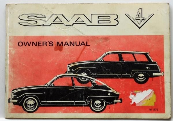 SAAB 4V 2 DOOR SEDAN/STATION WAGON 1972 OWNERS MANUAL 英語版