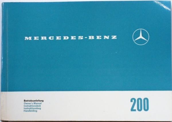 Mercedes Benz 200 Owner's Manual 英語版 1967