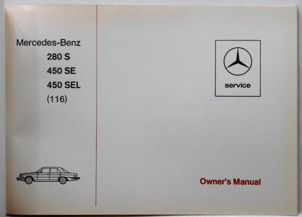 Mercedes Benz 280C,450SE,450SEL Owner's Manual 英語版 1976_画像2