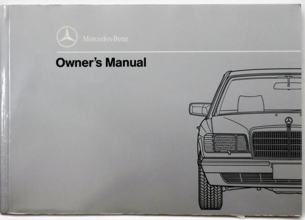 Mercedes Benz 300/SE,SEL Owner's Manual 英語版 1991_画像1