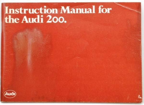 Audi 200 1980 オーナーズマニュアル　英語版