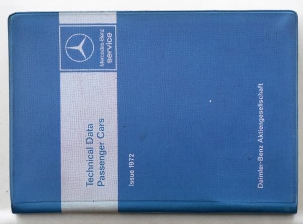 Mercedes Benz Technical Data Passenger Cars '1972　USA仕様車_画像1