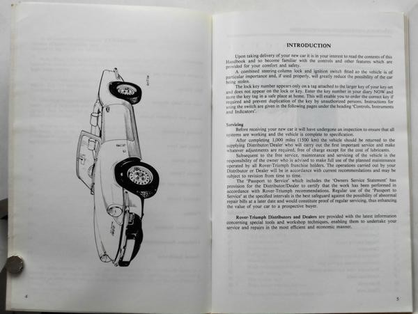 TRIUMPH SPITFIRE 1500 OWNER'S HANDBOOK 英語版_画像3