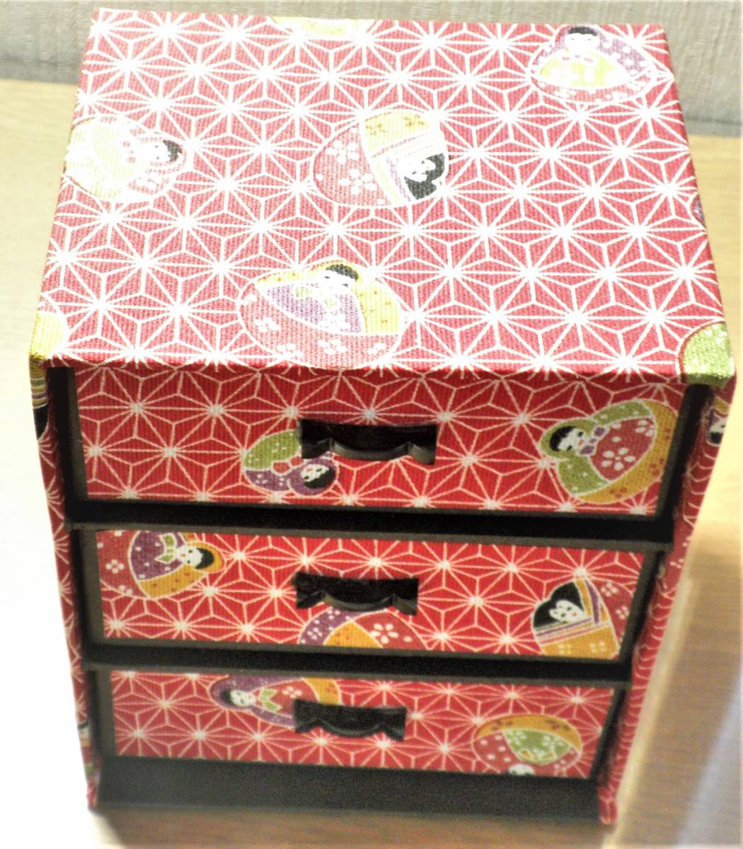 [ pretty! case! new goods!! unused! somewhat .. equipped! equipment ornament paper chest of drawers accessory inserting! crepe-de-chine .. pattern!]