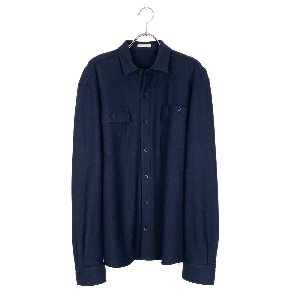 BOTTAGA VENETA(ボッテガヴェネタ) wool plain shirt（navy）