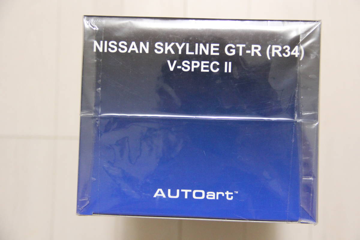 完全未開封新品 1/18 オートアート 日産 スカイライン GT-R R34 V-SPEC Ⅱ BBS LM WHEELS ベイサイドブルー BAYSIDE BLUE_画像6