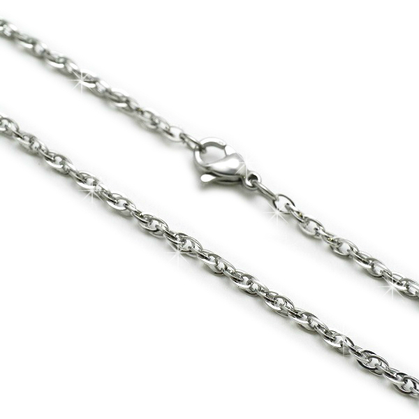 316L surgical stainless steel chain 2mm/45cm adzuki bean chain silver color 