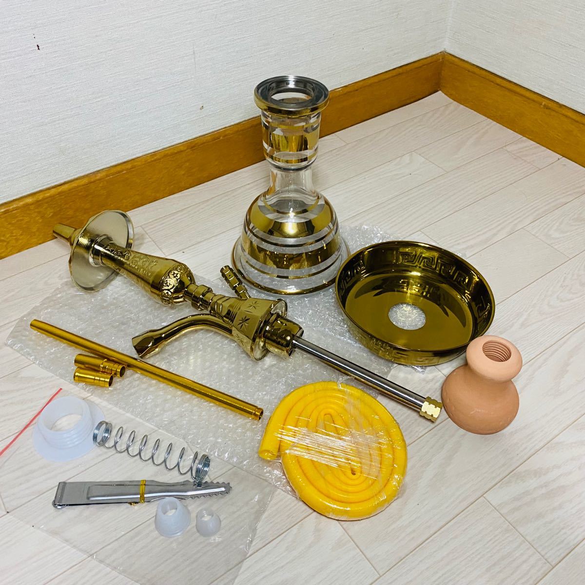 新品 エジプシャン シーシャ 本体 水タバコ パイプ ゴールド 新品 エジプシャン シーシャ 本体 水タバコ パイプ ゴールド