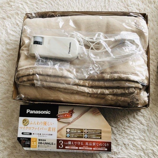  Panasonic Panasonic new goods electric .. blanket DB-UM4LS-C. temperature sensor attaching 160×85cm single beige circle wash possible unused goods 