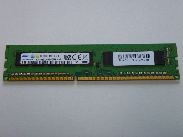 メモリ デスクトップ用 1.5V Samsung ECC DDR3-1866E PC3-14900E 8GB 起動確認済みです_画像1