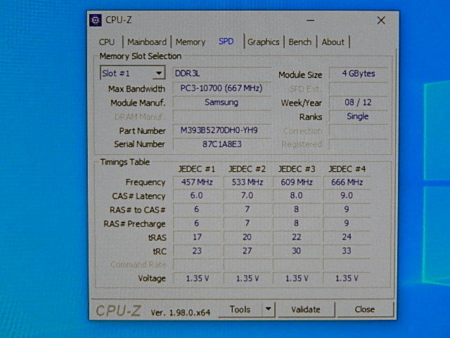 メモリ サーバーパソコン用 低電圧 1.35V Samsung PC3L-10600R(DDR3L-1333R) ECC Registered 4GBx4枚合計16GB 起動確認済みです①の画像5