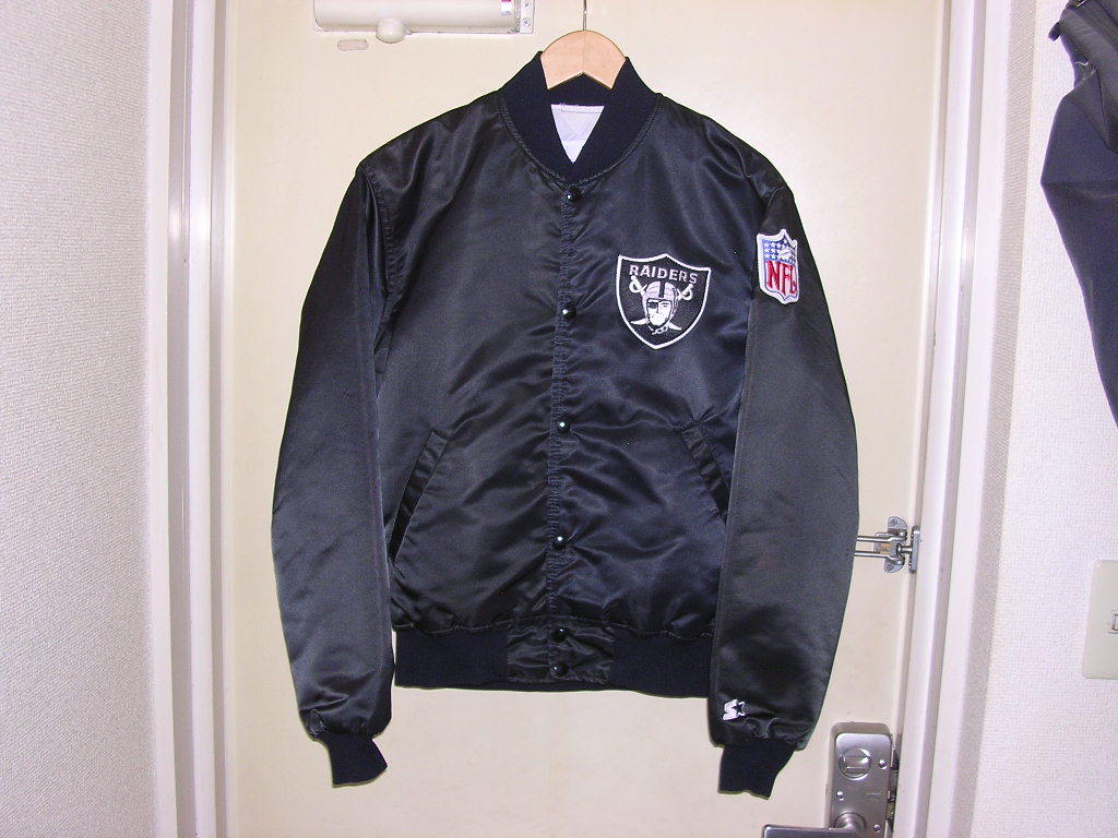 80s 90s USA製 STARTER NFL Los Angeles Raiders サテンジャケット M 