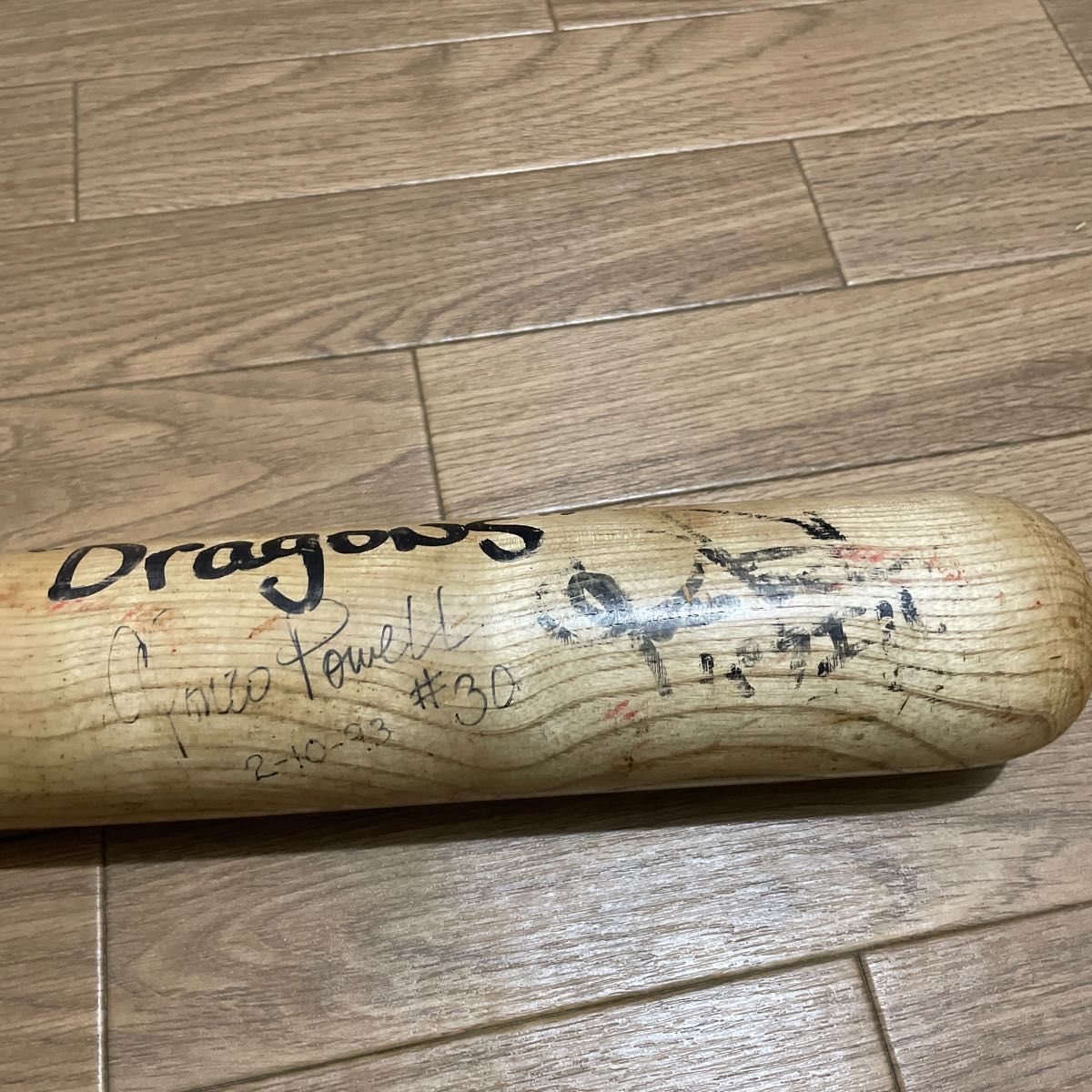 ミズノプロ 中日ドラゴンズ パウエル選手 支給品 バット サイン付き