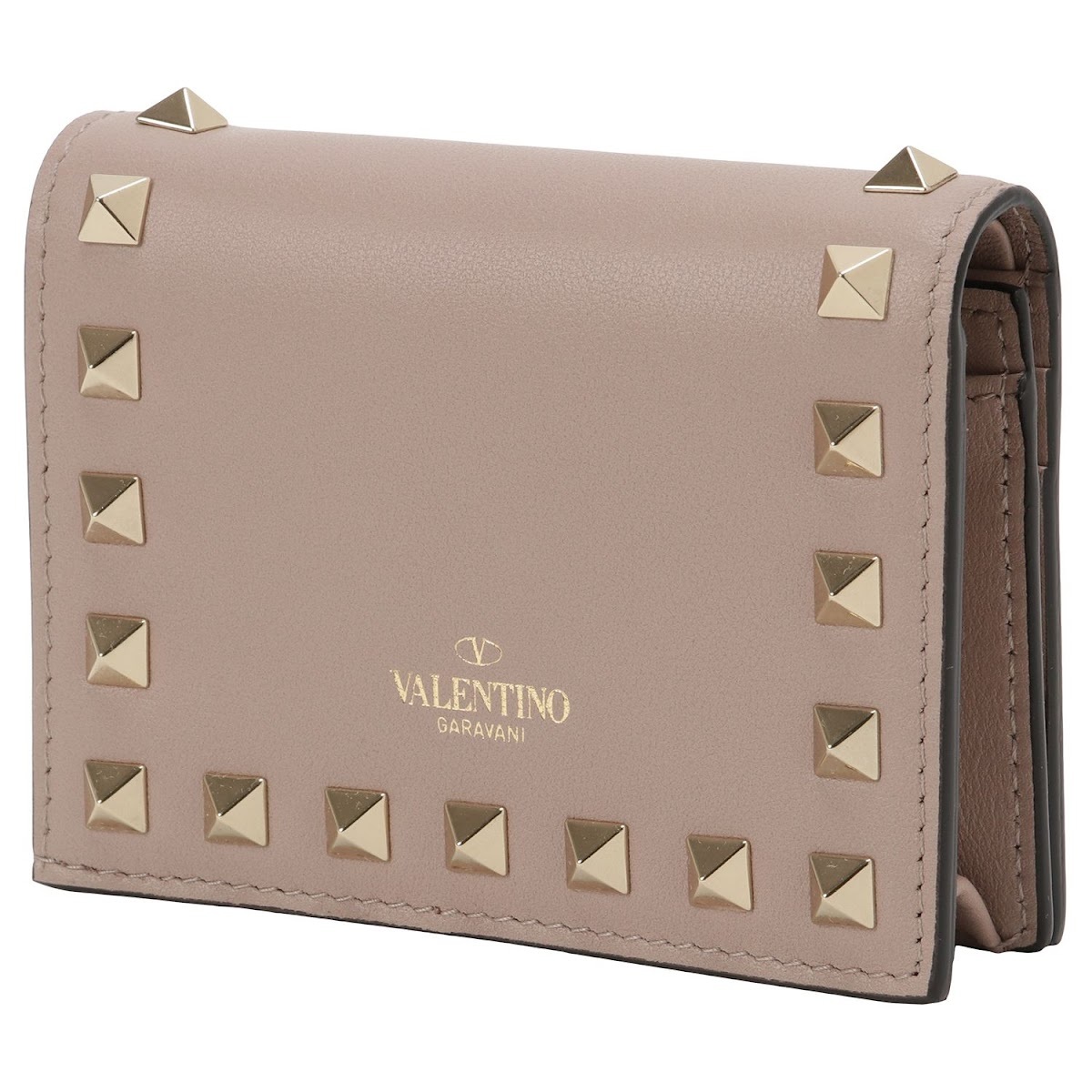 新発売】 valentino バレンティノ ロックスタッズ 二つ折り 三つ折り