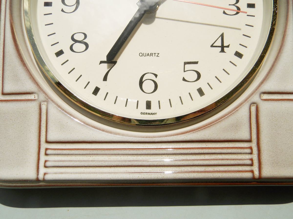 陶器の壁掛け時計　ドイツ　グレー　　ZentRa　レトロ　ビンテージ　インテリア_画像3