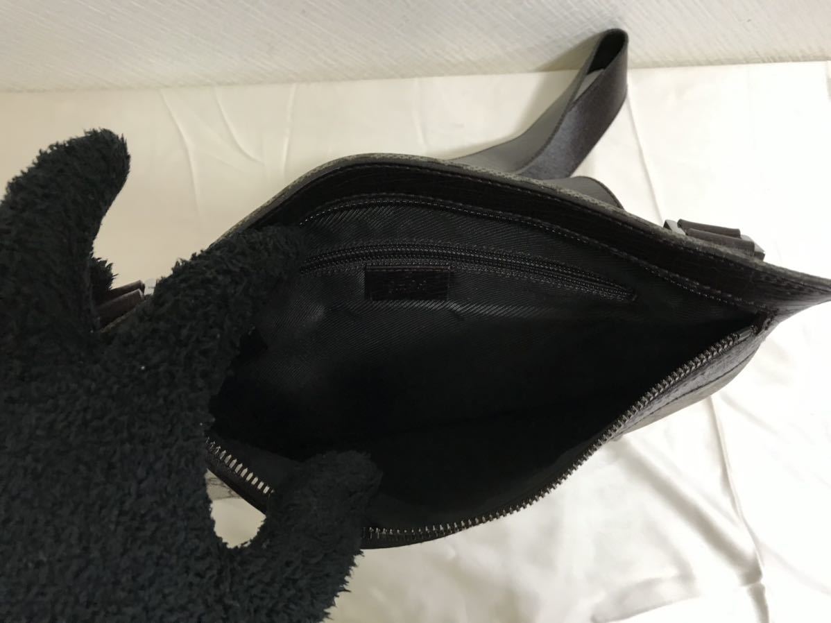 本物グッチGUCCI本革レザーPVCナイロンGG柄ショルダーバッグビジネス
