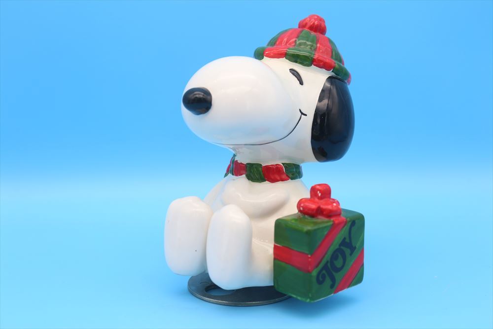80s Peanuts Snoopy JOY Music Box/オルゴール/ヴィンテージ クリスマス/セラミック/シュミッド/171569463