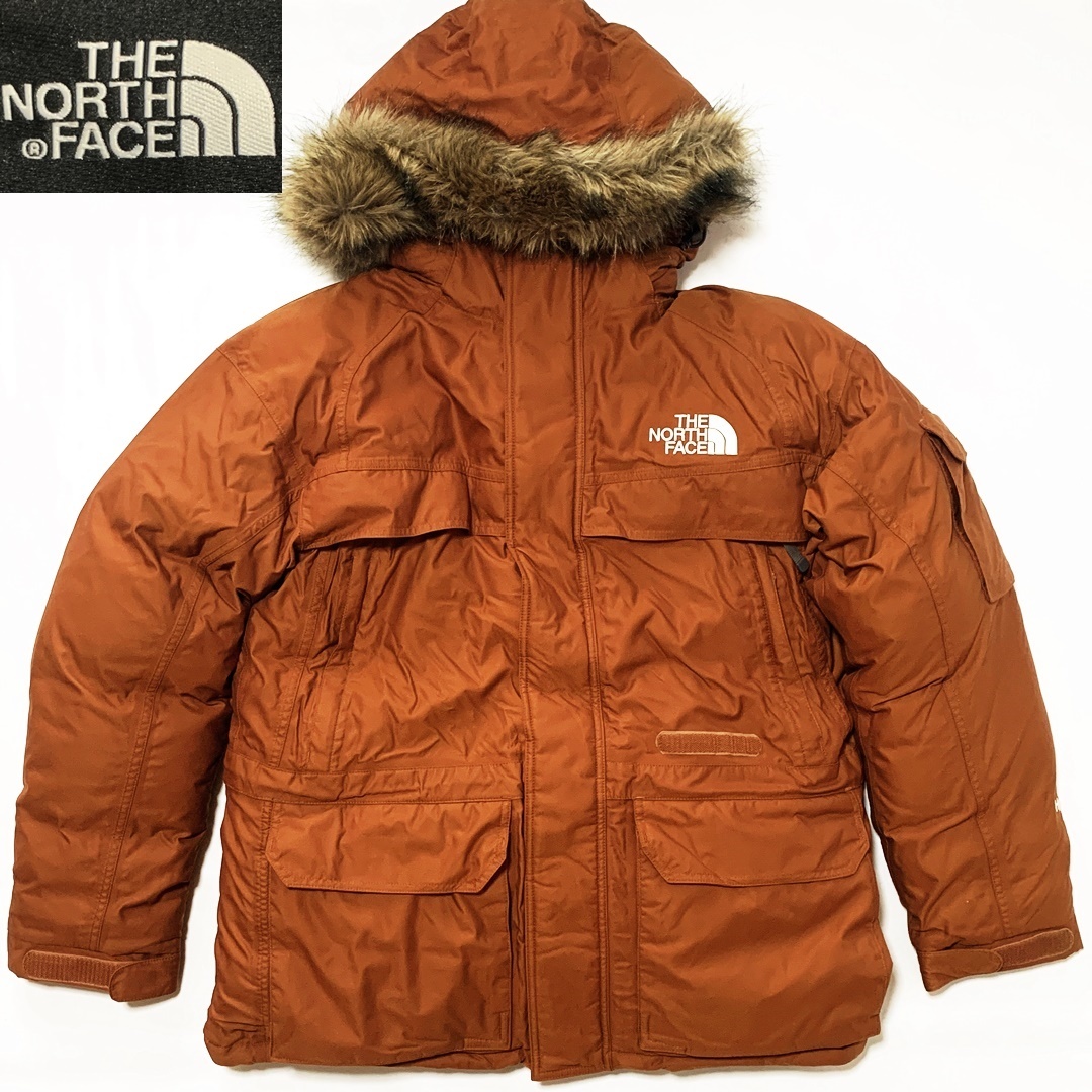 即決★THE NORTH FACE★Mサイズ マクマードゴッサム ノースフェイス メンズ オレンジ ダウンジャケット パーカー フード ファー Hyvent_画像1