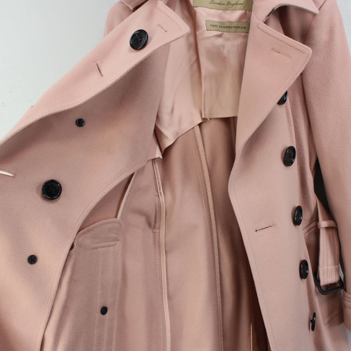 BURBERRY LONDON ENGLAND THE SANDRINGHAM CASHMERE100% TRENCH COAT/バーバリーロンドンイングランドカシミヤ100%トレンチコート