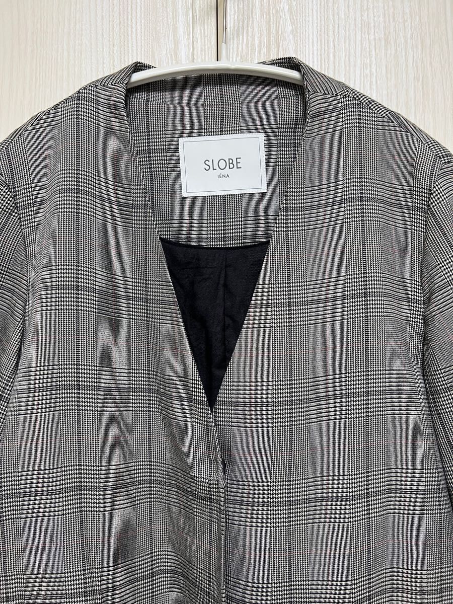 美品】 SLOBE IENA スローブイエナ ノーカラーロングコート 美品】 SLOBE IENA スローブイエナ ノーカラーロングコート
